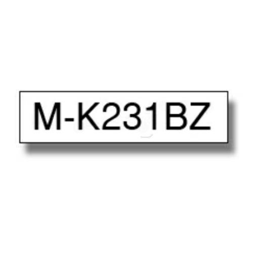 Brother tape nero su bianco (MK231BZ / MK231), 12mm, non laminated