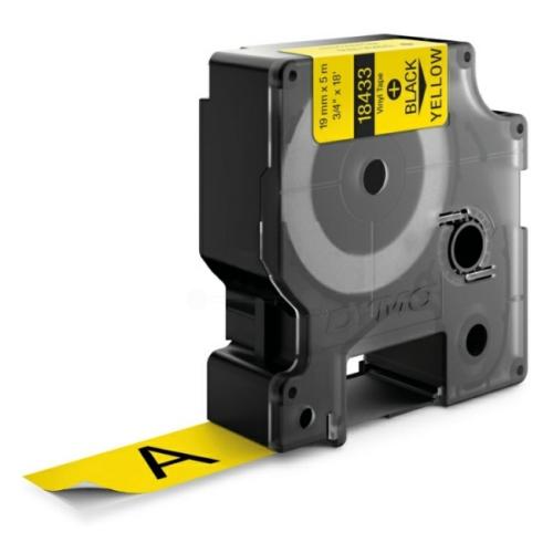 Dymo Nastro vinile nero su giallo (18433 / S0718470), 19mm, laminato