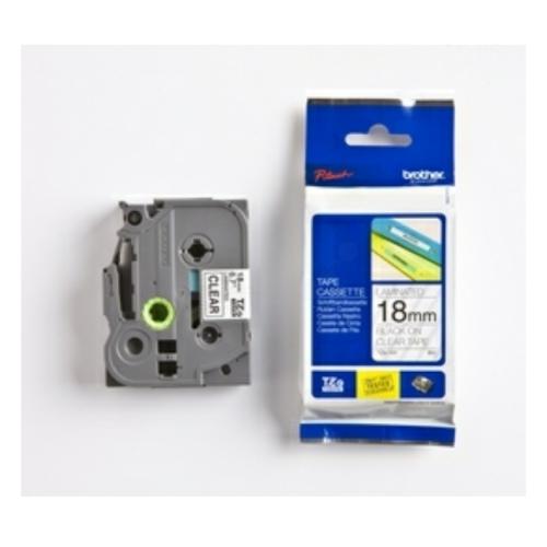 Brother tape nero su trasparente (TZE141), 18mm, laminato