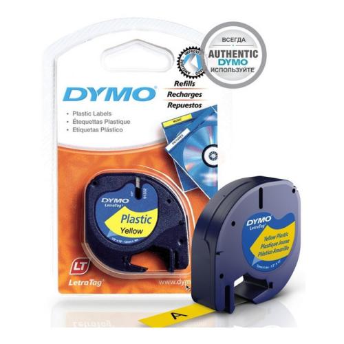 Dymo Nastro per etichettatura LetraTag giallo (91202 / S0721620), 12mm
