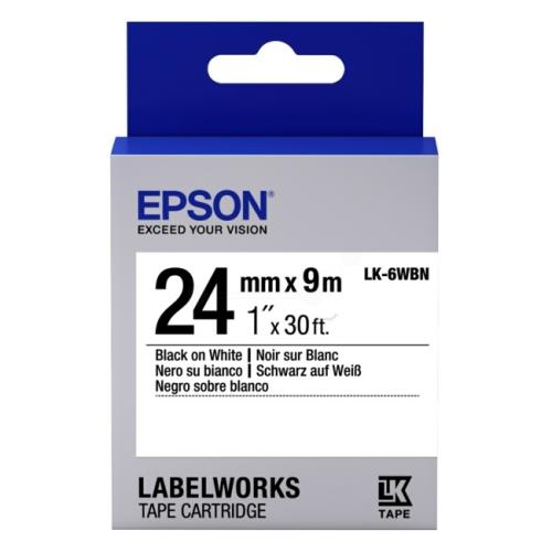 Epson nastro nero / bianco (C53S656006 / LK6WBN)