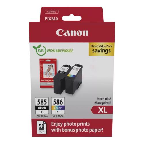 Canon Cartuccia d´inchiostro / Carta fotografica nero / colore (6204C005 / PG585XLCL586XL) (Pacco Doppio, multipack, alta capacità)
